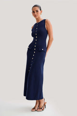 Mila - Sleeveless Buttoned Maxi Dress