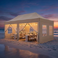 📣【Hot sale】📣10x20Pop up Canopy Tent with 6 sidewalls Commercial Heavy Duty Canopy UPF 50+ All Weather Waterproof Outdoor Wedding Party Tents