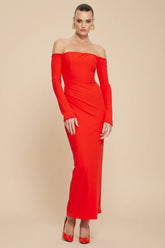 Kristie Midi Dress - Cherry Red