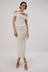 Misha Imani Slinky Jersey Midi Dress - Ivory