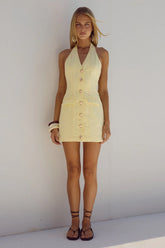 Halzie Mini Dress - Lemon