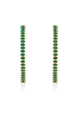 Emerald Marquise Hoop Earrings