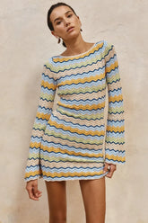 Isaba Mini Dress - Blue Multi