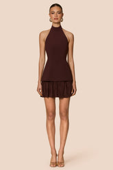 Nookie Darling Mini Dress - Chocolate