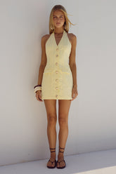 Halzie Mini Dress - Lemon