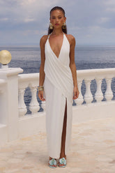 Eilish Halter Maxi Dress - White
