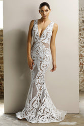 Jadore JX1091 Dress - Ivory/Nude