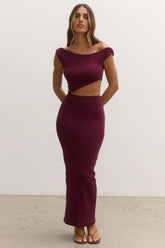 Elara Midi Dress - Plum
