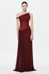 Misha Sisal Mesh Maxi Dress - Port
