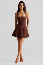 Esra Mini Dress - Espresso Brown
