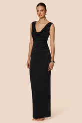 Nookie Crush Drape Maxi Dress - Black