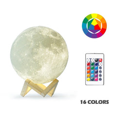 New Dropship 3D Print Moon Lamp Colorful Change Touch Usb Led Night Light Home Decor Creative Gift
