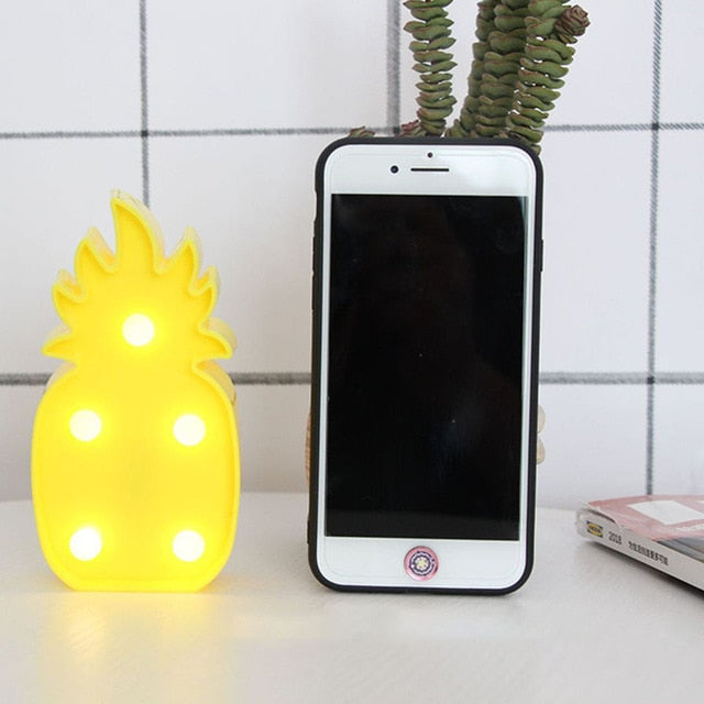 Adeeing 3D Desk Lamp Cartoon Pineapple/Flamingo/Cactus Modeling Table Night Light LED Lamp Home Office Decoration Gifts