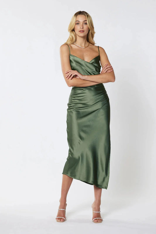 Billie Midi Dress - Olive