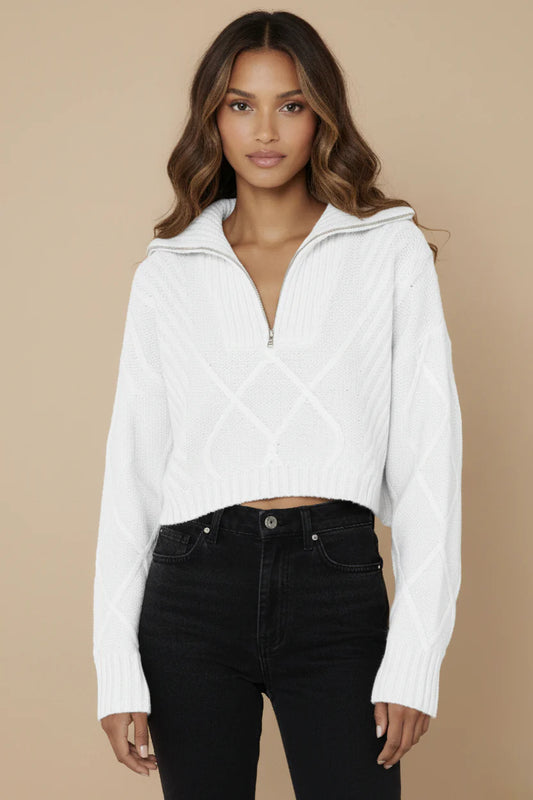 Jax Crop Jumper - White
