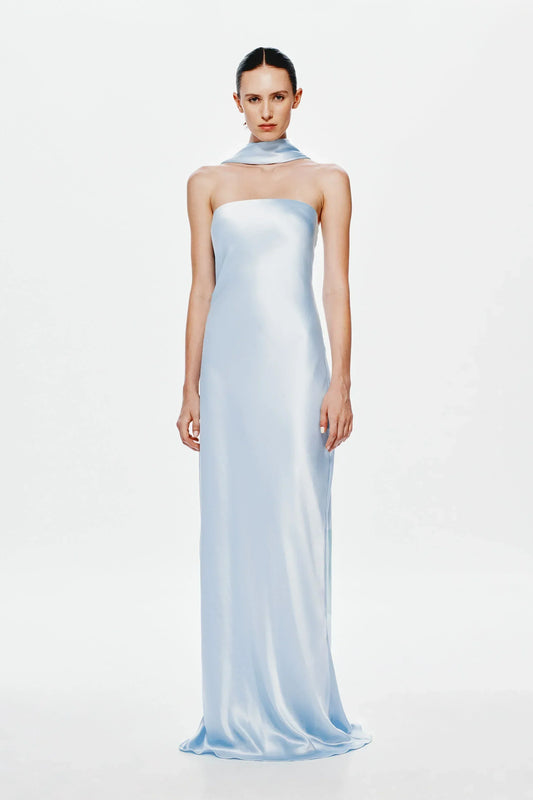 Misha Lilia Satin Gown - Dove