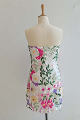 Floral Embroidery Fitted Short Dress