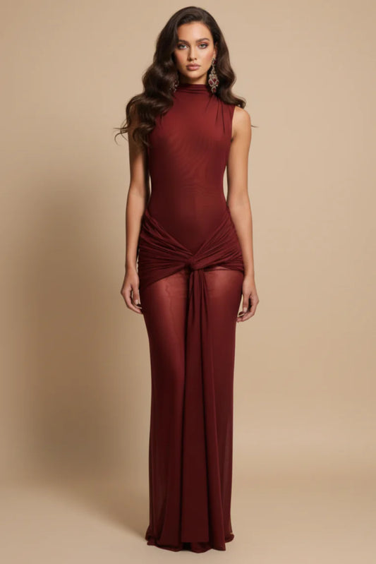 Roza Maxi Dress - Rust