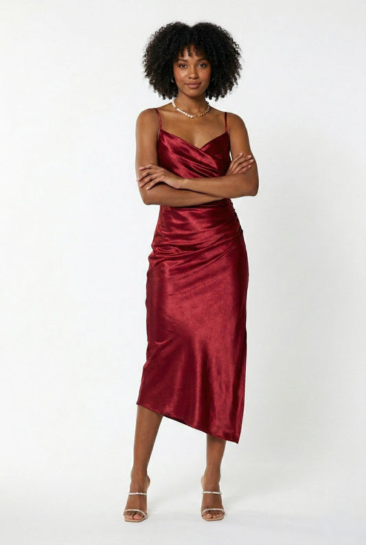 Billie Midi Dress - Red