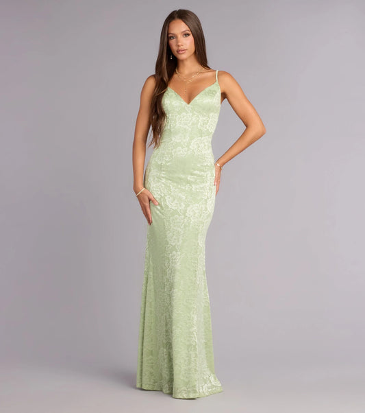 Alex Floral Tie-Back Formal Dress