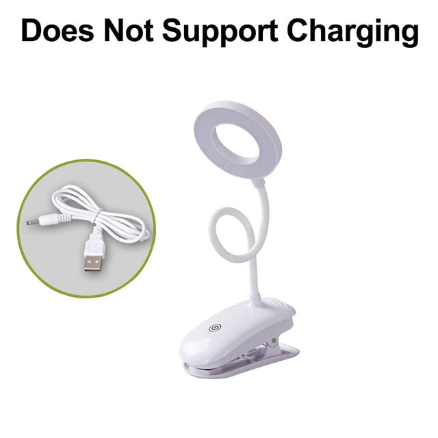 Portable LED Desk Lamp Touch On/Off Switch Eye Protection Clip Table Light 3 Modes Dimmable USB Rechargeable Desk Lights